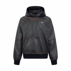 2026 new model GS vintage hooded over-the-shoulder leather jacket (25240-D50)