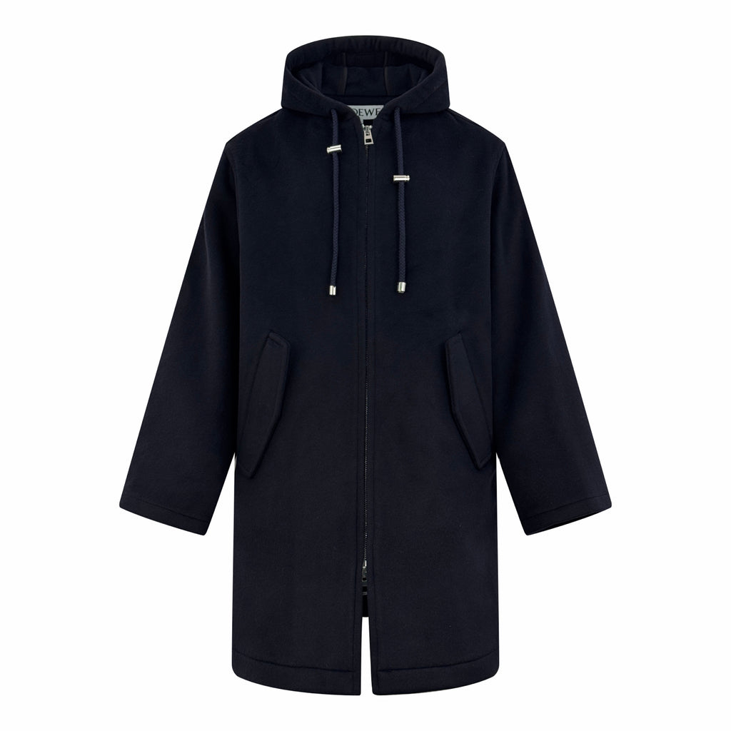 2026 New GS Leather Label Hooded Long Coat (25393-D40)