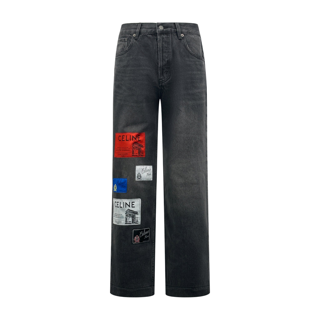 2026 New Model GS Leather Embroidered Denim Pants (BB4007-B65)
