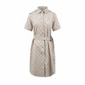 2026 Women's GS Embroidered Checkered Shirt-style Dress (DD180)