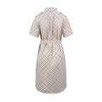 2026 Women's GS Embroidered Checkered Shirt-style Dress (DD180)