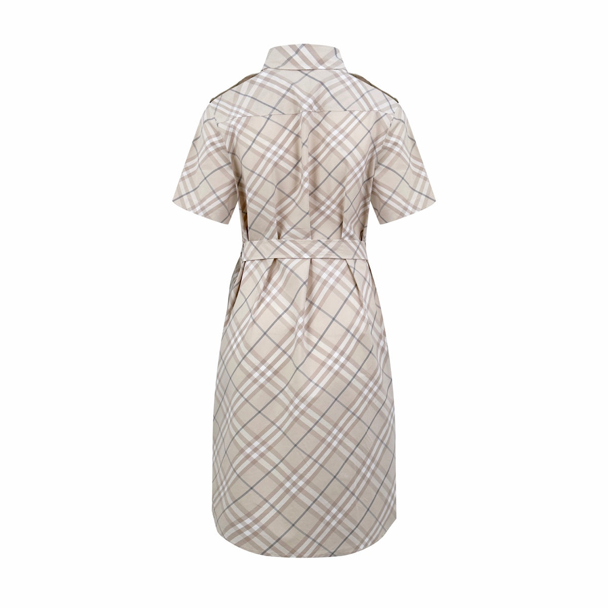 2026 Women's GS Embroidered Checkered Shirt-style Dress (DD180)