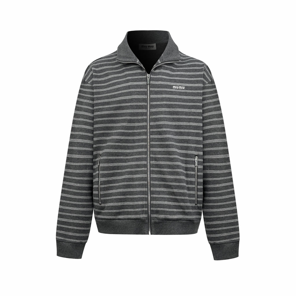 2026 Women's GS Logo Striped Zip-Up Coat (FF820)