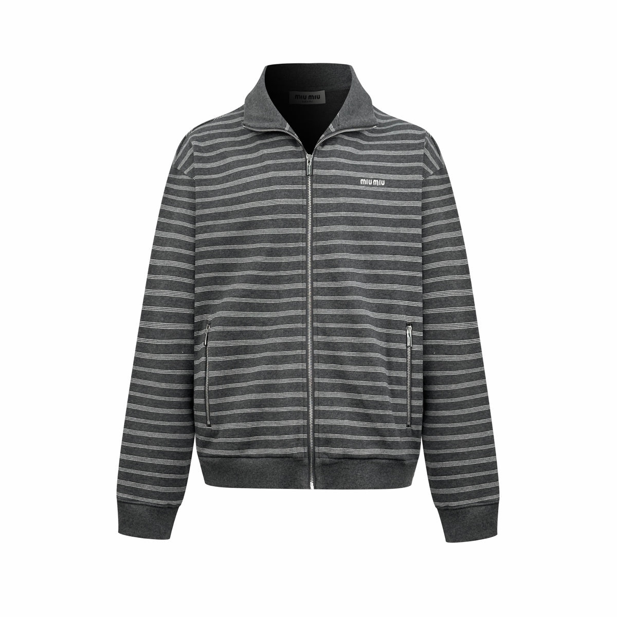 2026 Women's GS Logo Striped Zip-Up Coat (FF820)