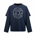 2026 Women's GS Vintage Logo Fake Two-Piece Long-Sleeved (FF836)