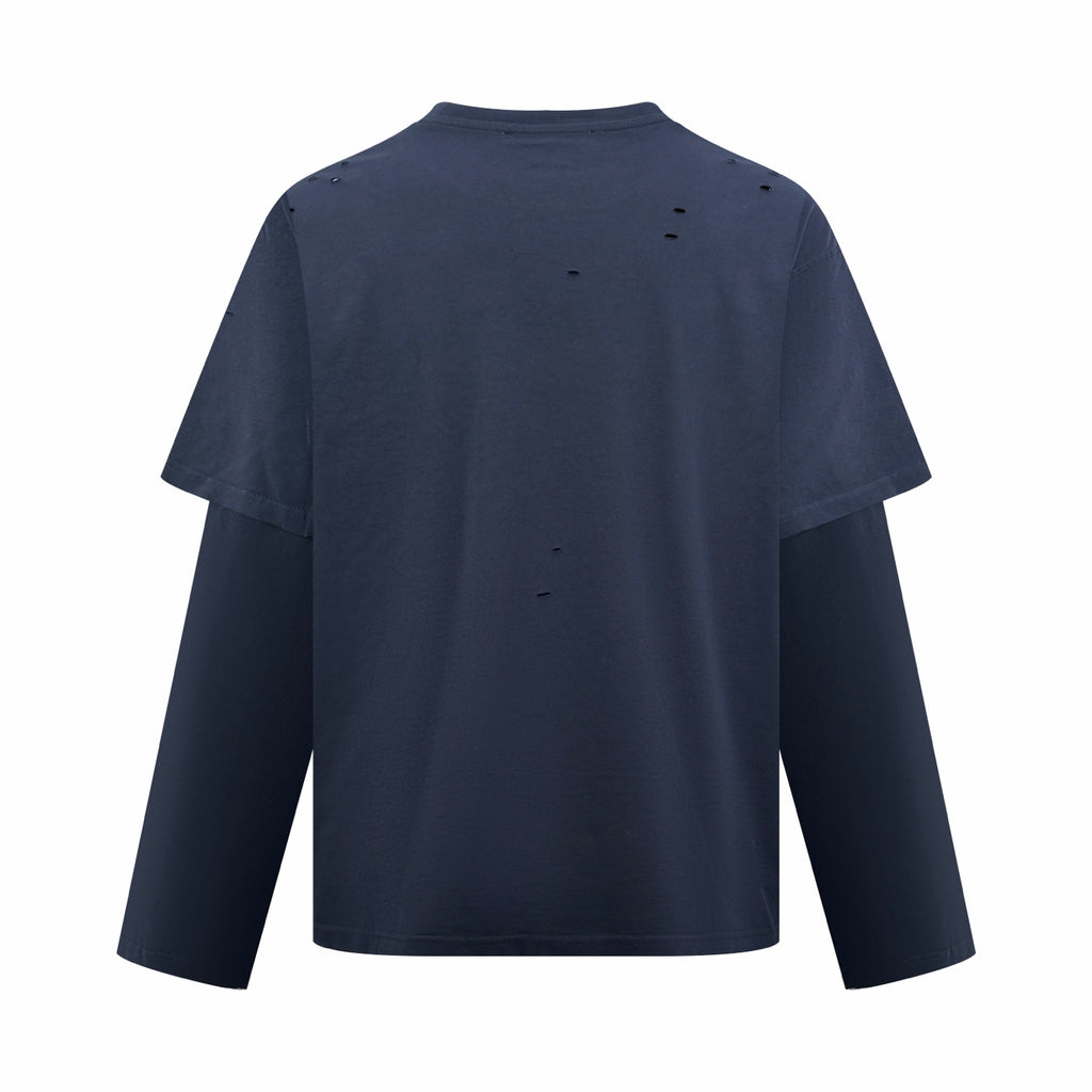 2026 Women's GS Vintage Logo Fake Two-Piece Long-Sleeved (FF836)