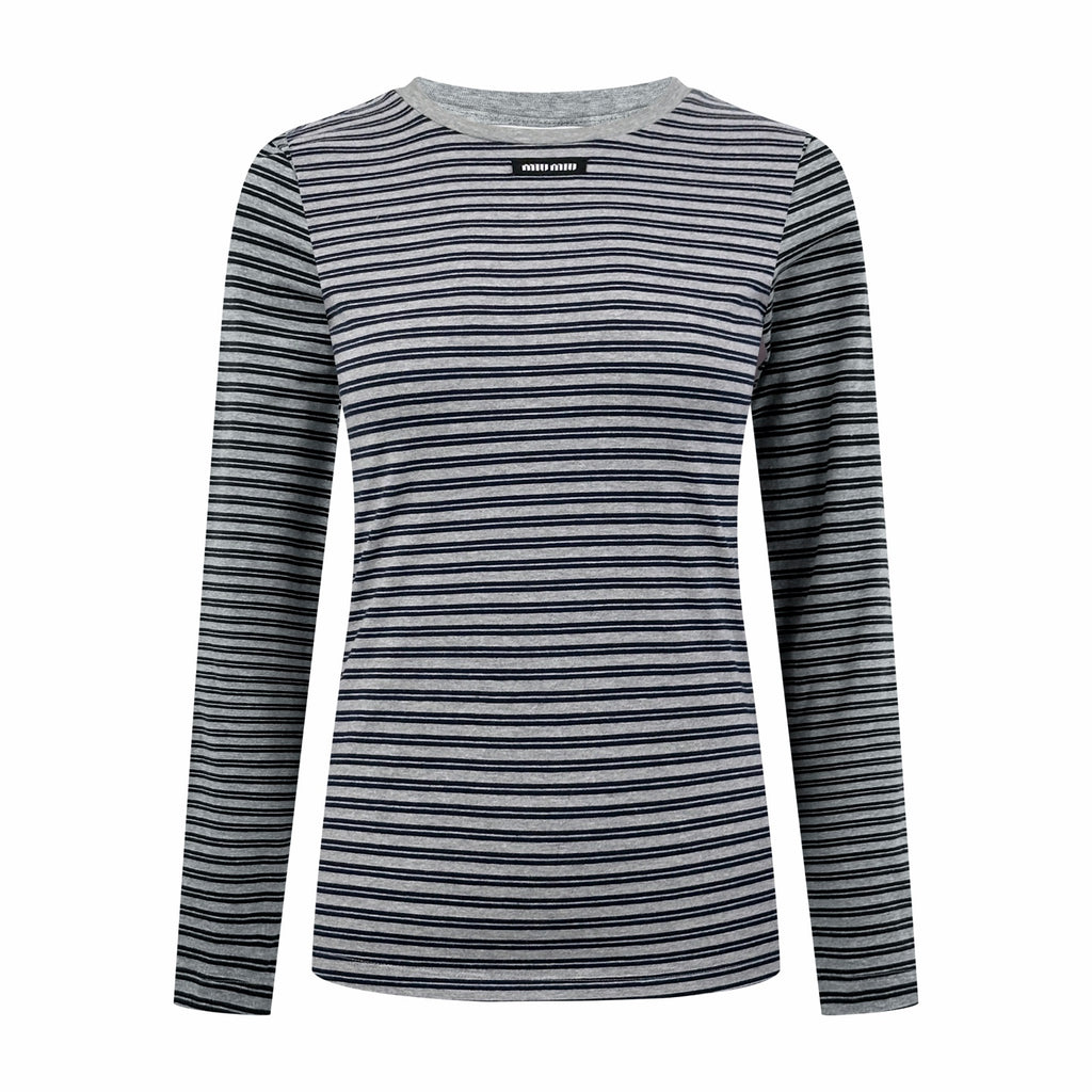 2026 Women's GS Logo Striped Long-Sleeved (FF844)