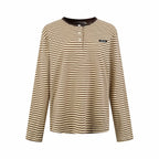 2026 Women's GS Logo Striped Henry Collar Long Sleeve (FF845)