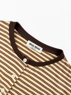 2026 Women's GS Logo Striped Henry Collar Long Sleeve (FF845)