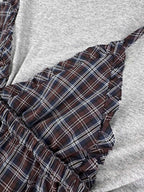2026 Women's GS Logo Checkered Long-Sleeved Dress (FF848)