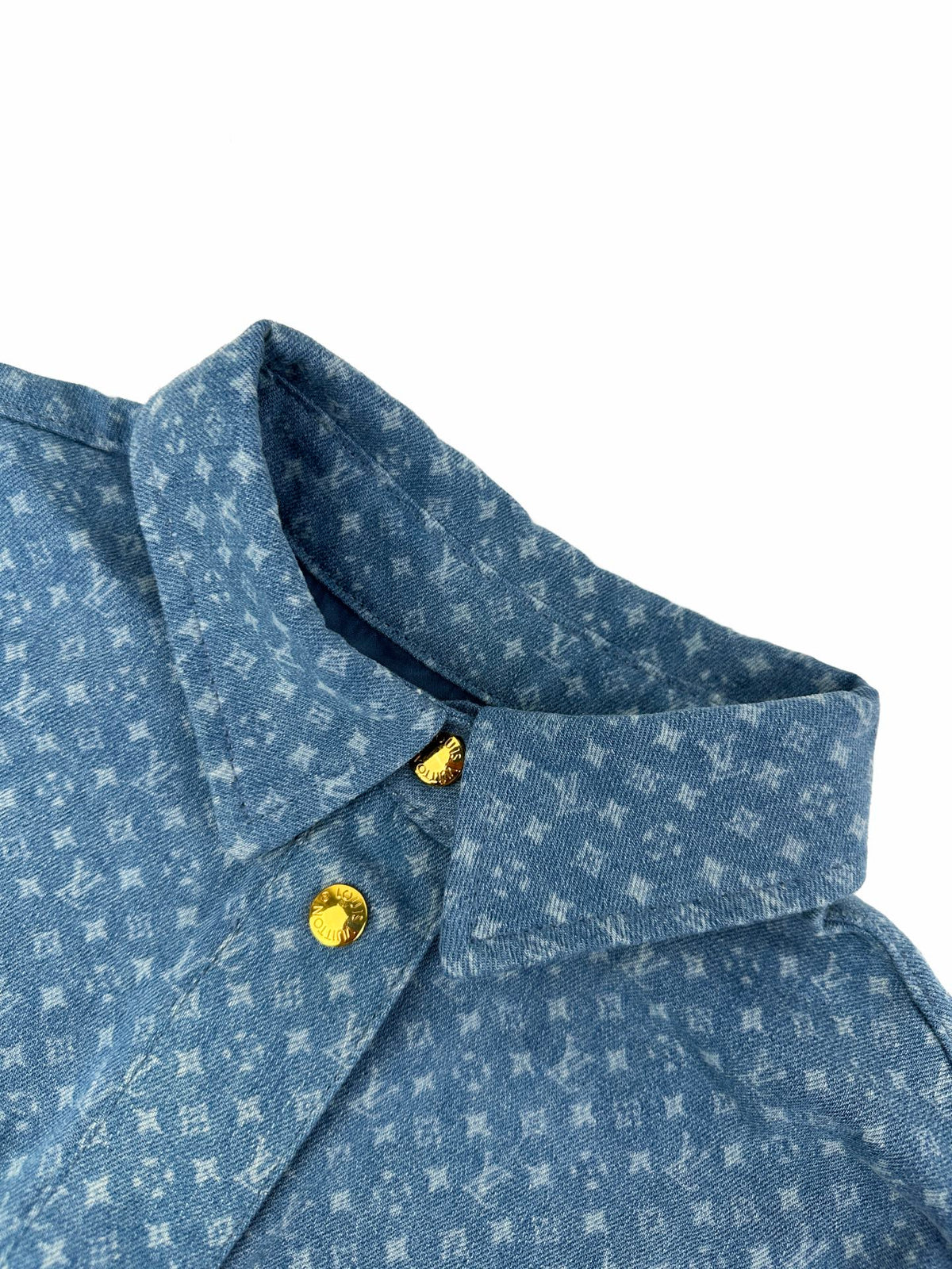 2026 Women's GS Label Full Print Denim Short Shirt (EE454)