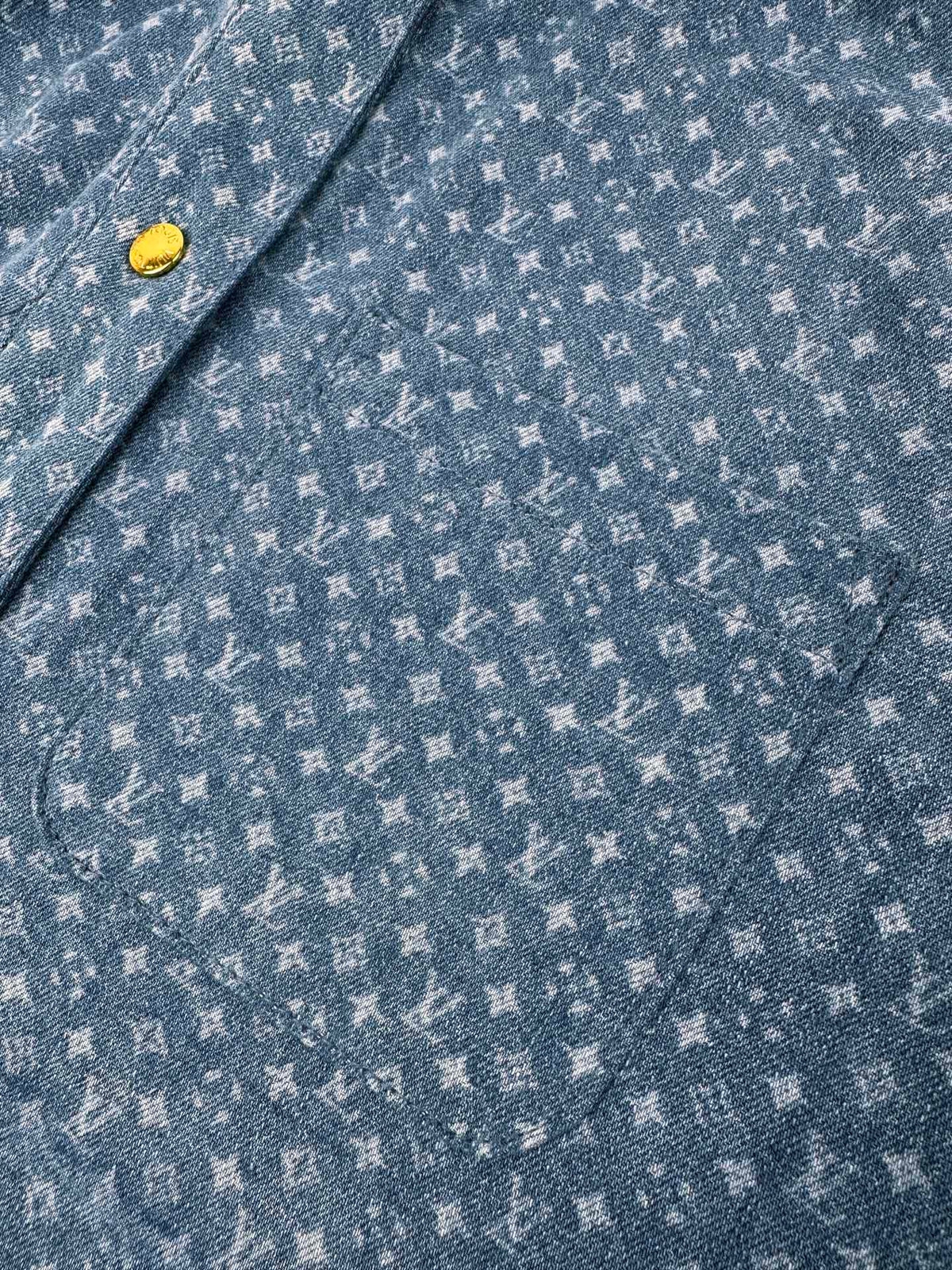2026 Women's GS Label Full Print Denim Short Shirt (EE454)