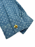 2026 Women's GS Label Full Print Denim Short Shirt (EE454)