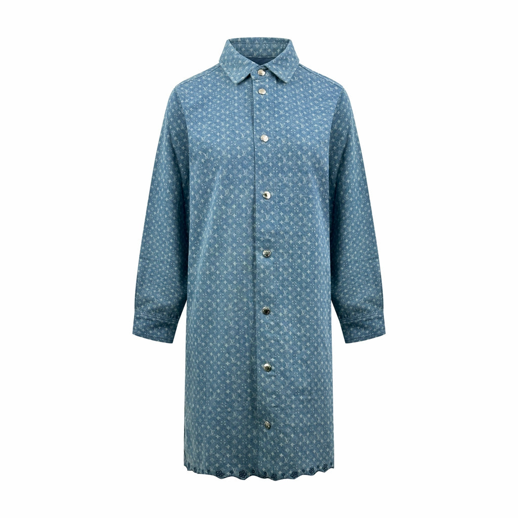 2026 Women's GS Label Full Print Denim Dress (EE451)