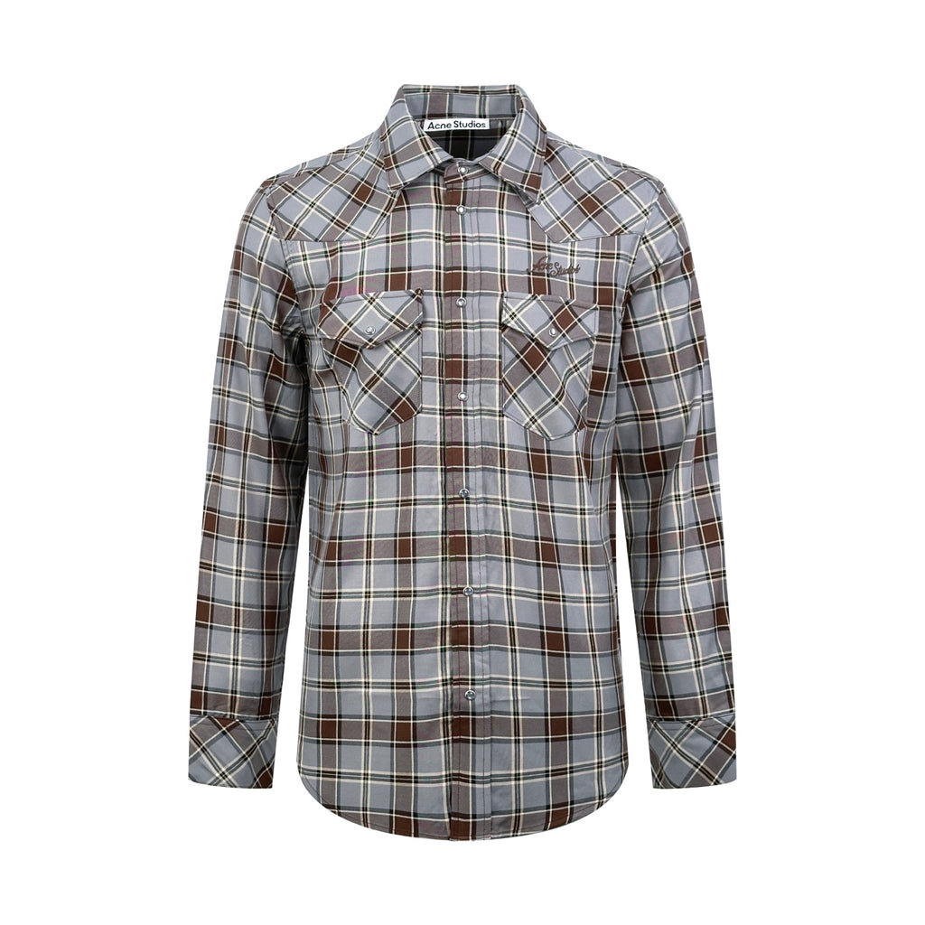 2026 New Model GS Logo Embroidered Checkered Shirt (CC7026-B60)