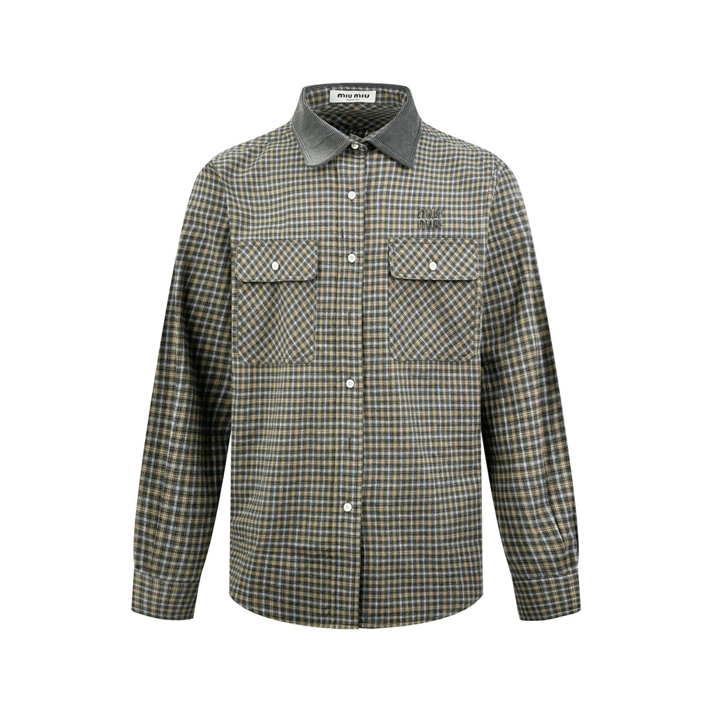 2026 New Model GS Logo Check Pencil Shirt (CC7035-B75)