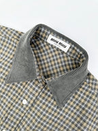2026 New Model GS Logo Check Pencil Shirt (CC7035-B75)