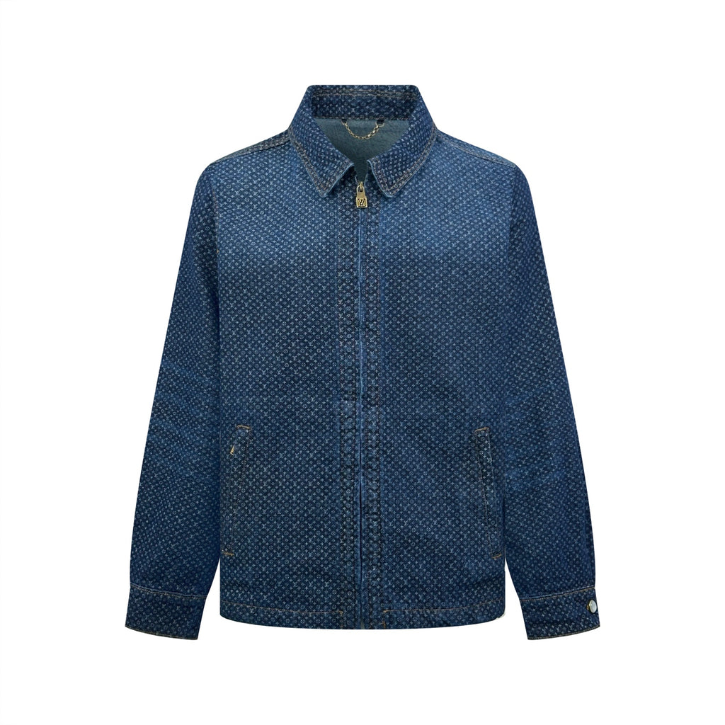 2026 New Model GS Full-Print Logo Zipper Denim Jacket (AA1032-C30)