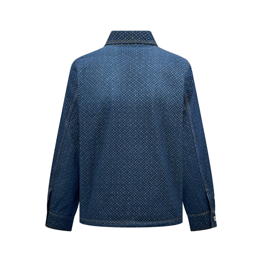 2026 New Model GS Full-Print Logo Zipper Denim Jacket (AA1032-C30)