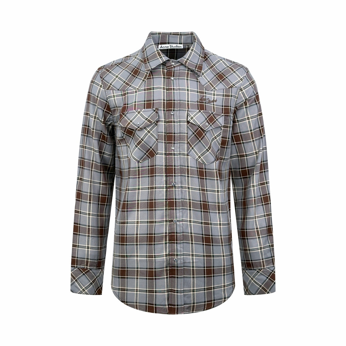 2026 Women's GS Logo Embroidered Check Shirt (FF831)