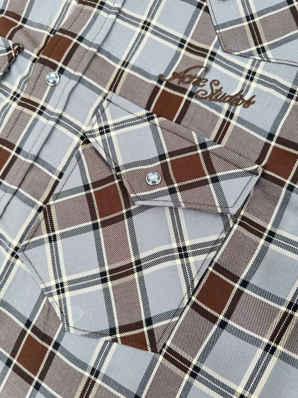 2026 Women's GS Logo Embroidered Check Shirt (FF831)